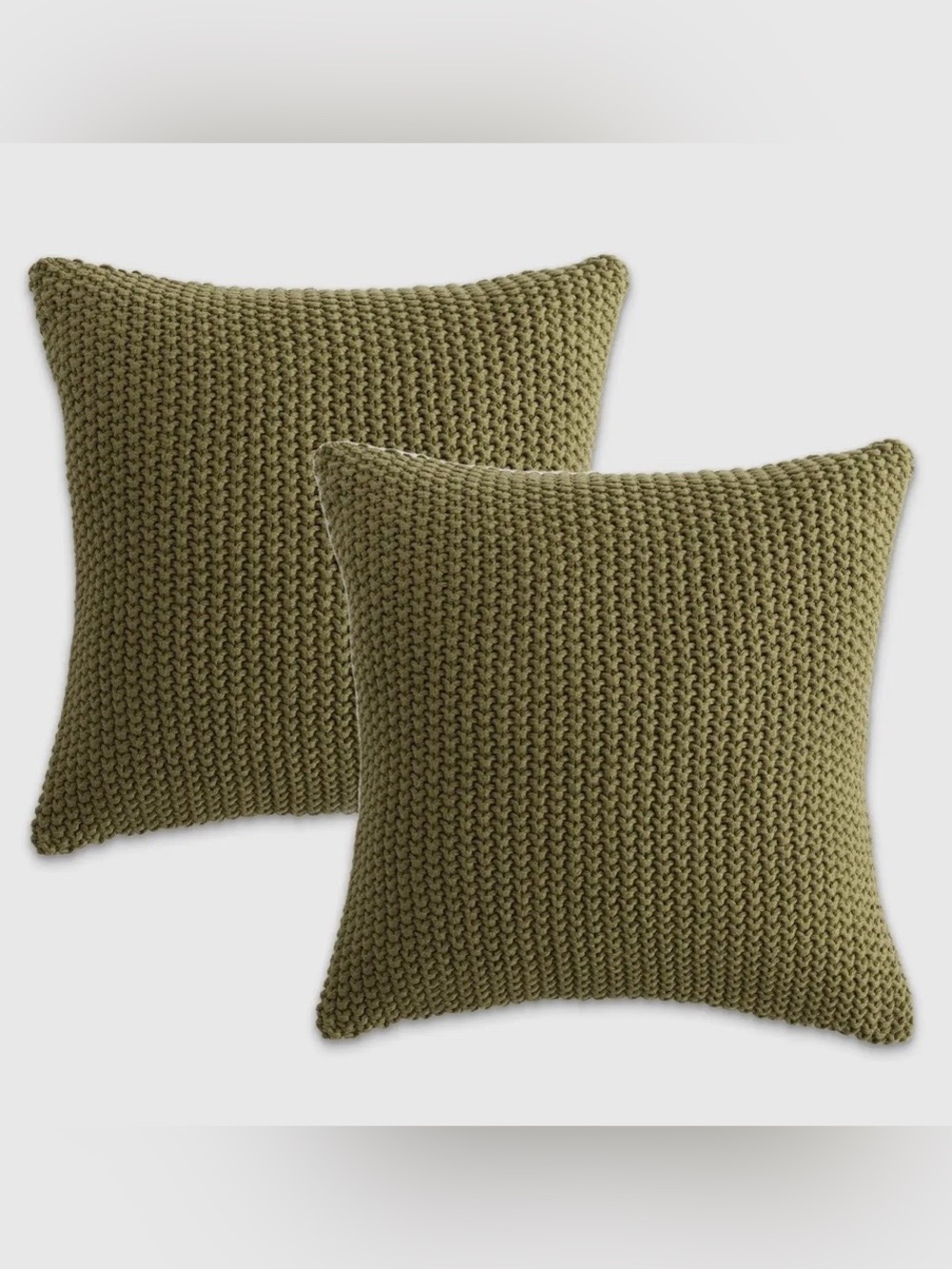 NWOT Quince Set of 2 Cotton Fisherman Pillow Covers, 20 X 20 (Olive)